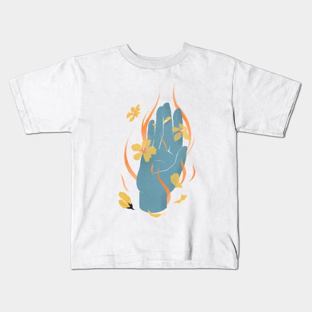 Healing Hand Illustration for Yoga and Reiki Lovers Kids T-Shirt by Sgrel-art